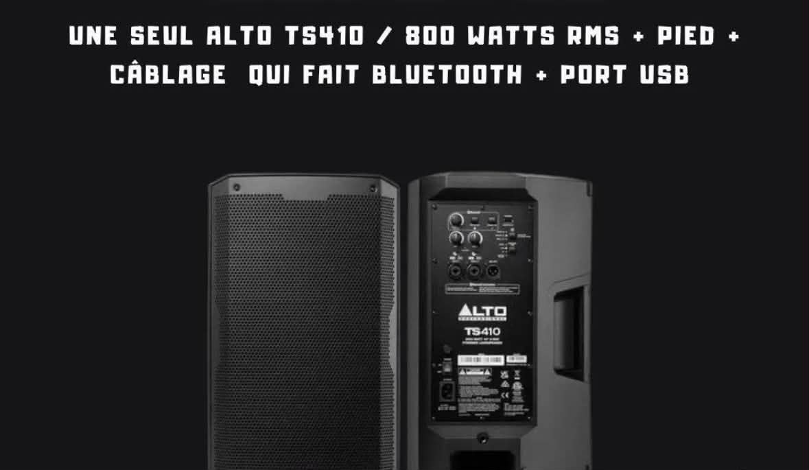 Enceinte Alto TS410 — 800 W (Bluetooth/USB)