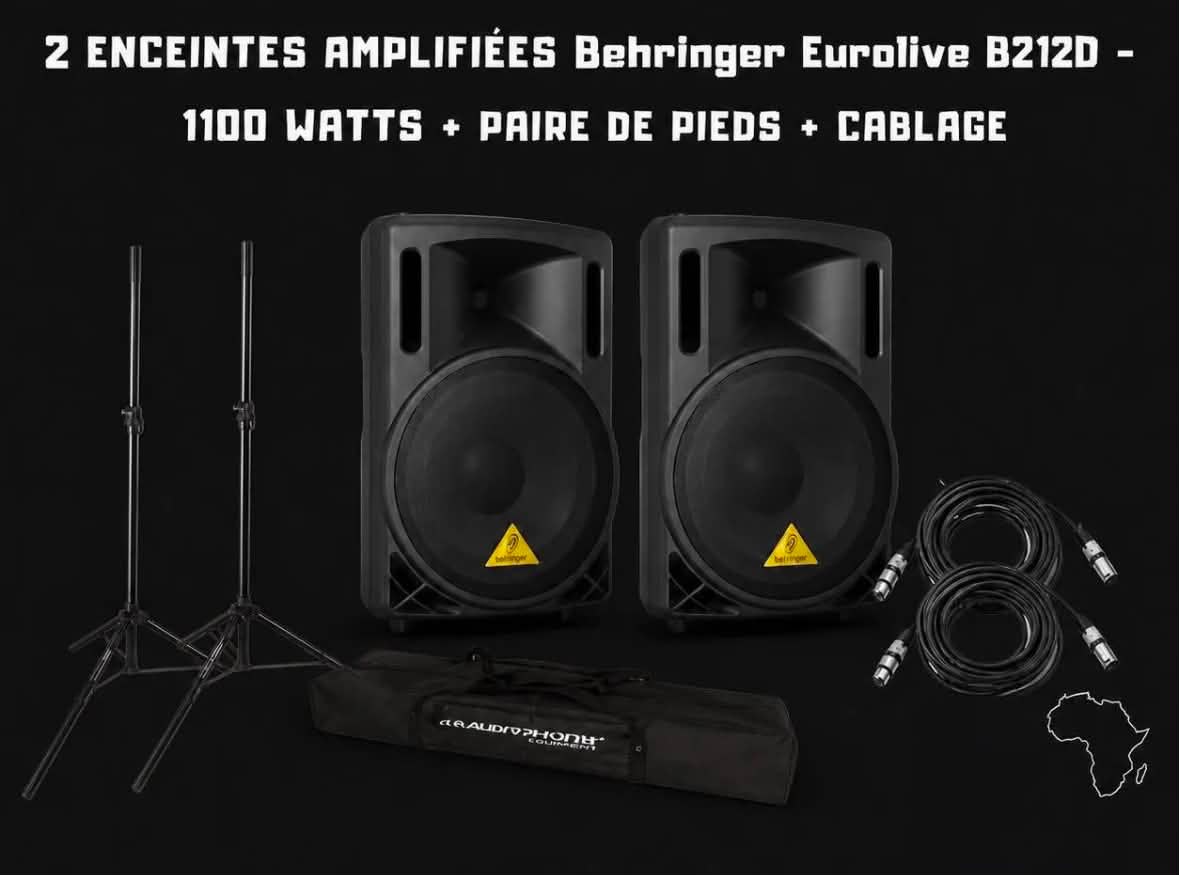 Pack 2 enceintes Behringer Eurolive B212D — 1100 W