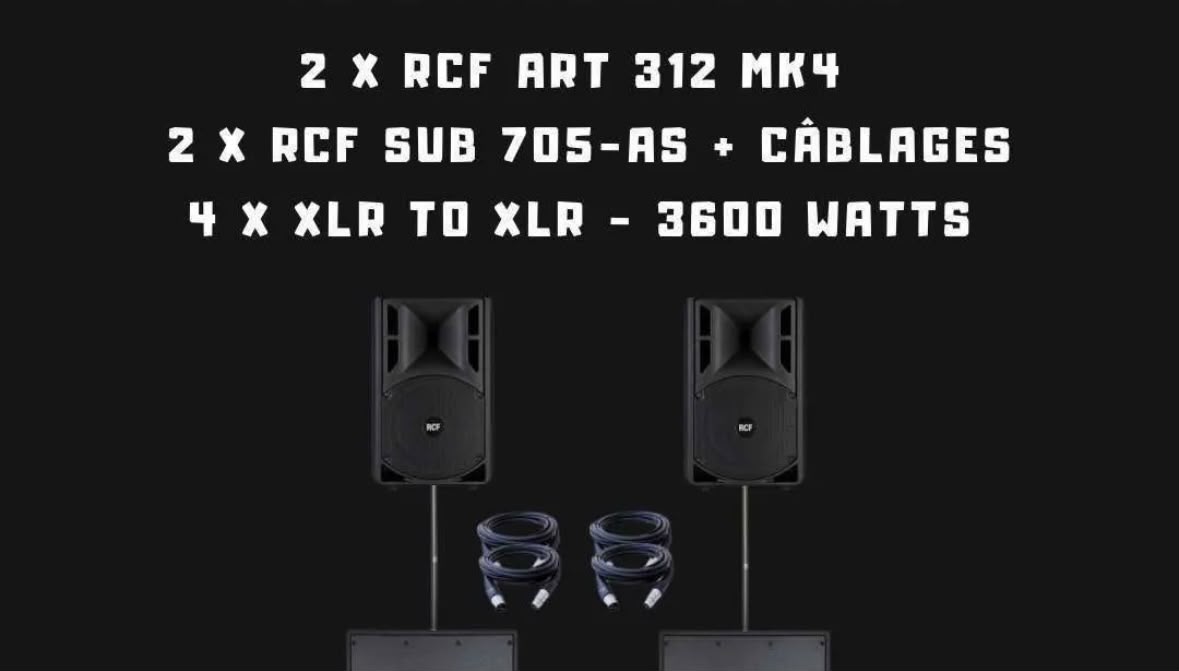 Pack RCF ART 312 MK4 + SUB 705-AS — 3600 W