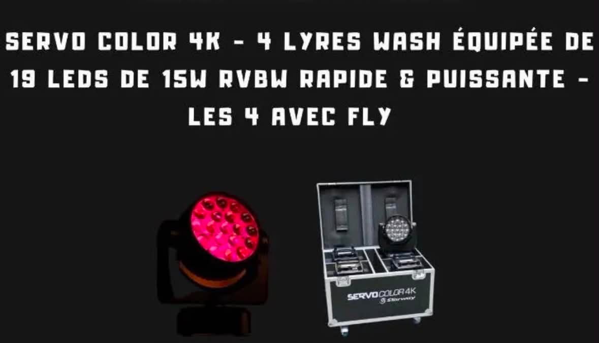 Servo Color 4K — 4 lyres wash (avec flight)