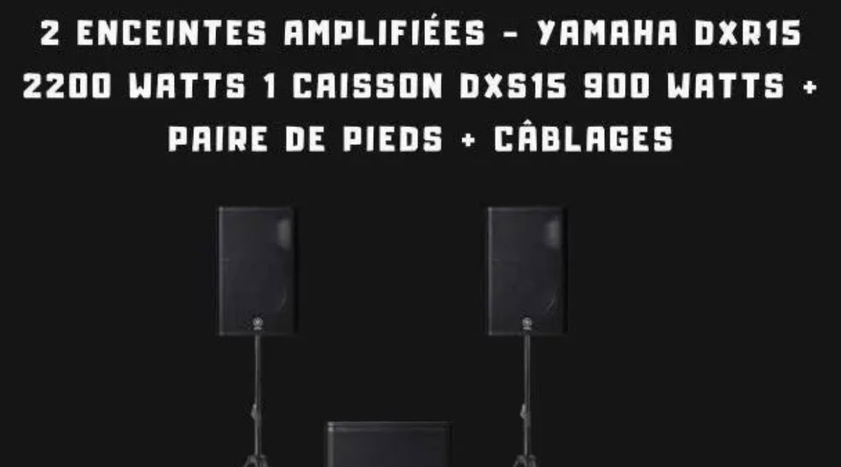 Pack Yamaha DXR15 + 1 caisson DXS15