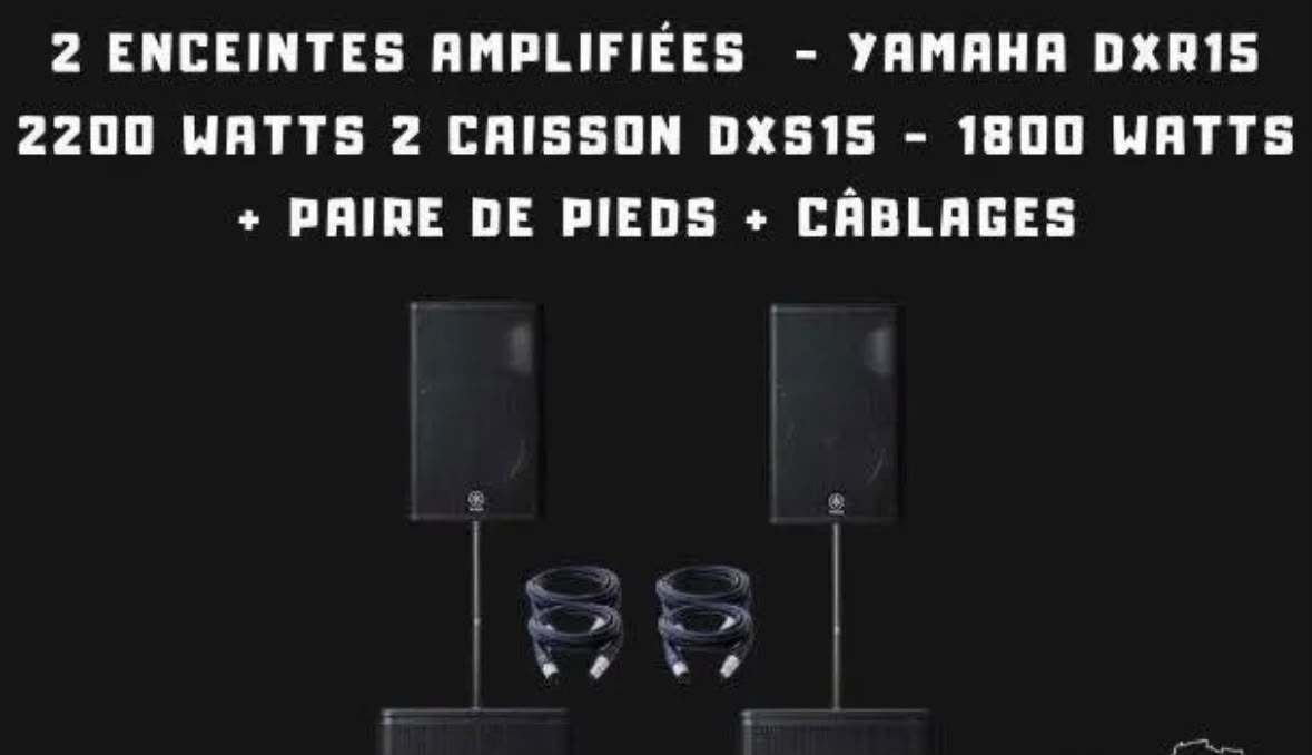 Pack Yamaha DXR15 + 2 caissons DXS15